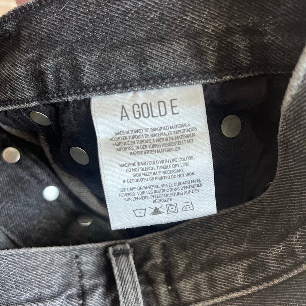 AGOLDE Micah Helix Black Denim Shorts Size 24 - Picture 5 of 6